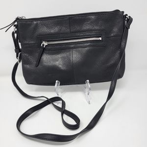 Margot Black Genuine Leather Slim Crossbody Bag with Adjustable Strap